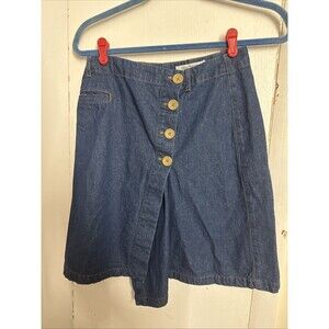 Nice Things Paloma S Button Front A Line Denim Mini Skirt Dark Indigo Size 6(36)